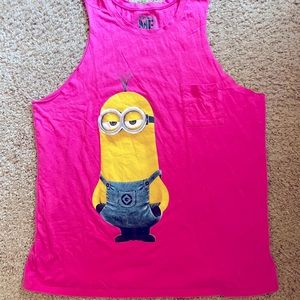 Despicable me Minion sleeveless bright pink t-shirt